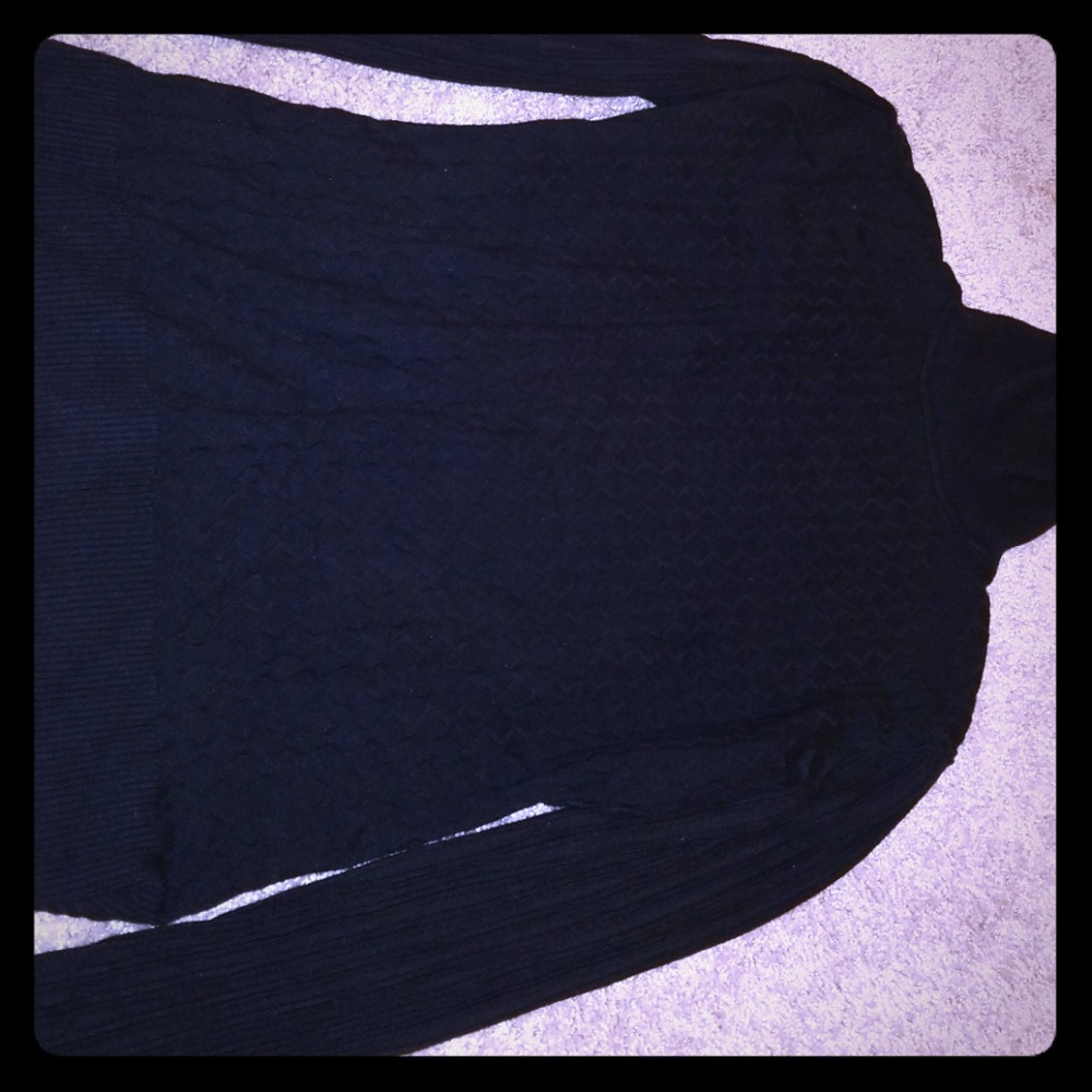 Black fitted turtle neck sweater